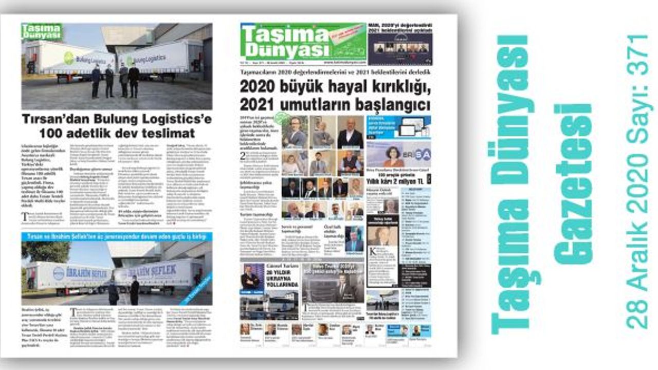 Taşıma Dünyası Gazetesi 28 Aralık 2020 PDF Yayınlandı