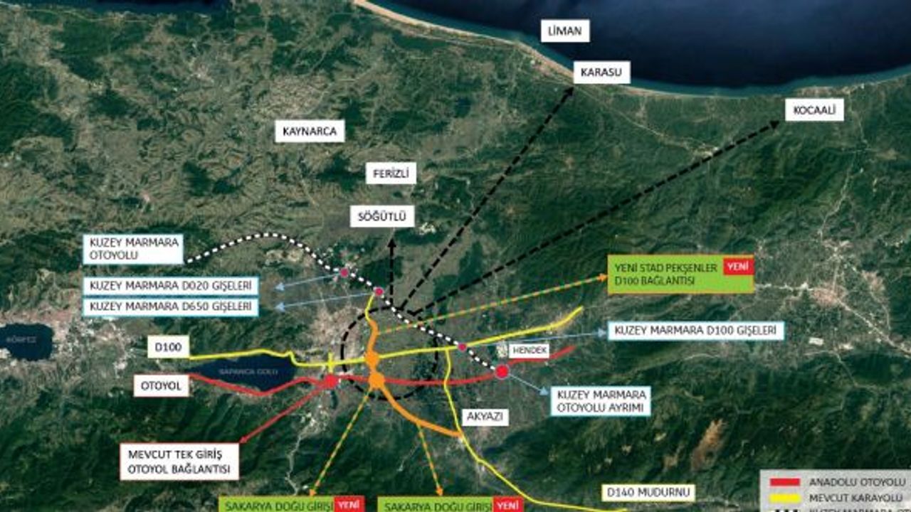 Anadolu Otoyolu’ndan Sakarya’ya yeni giriş yolu yapılacak