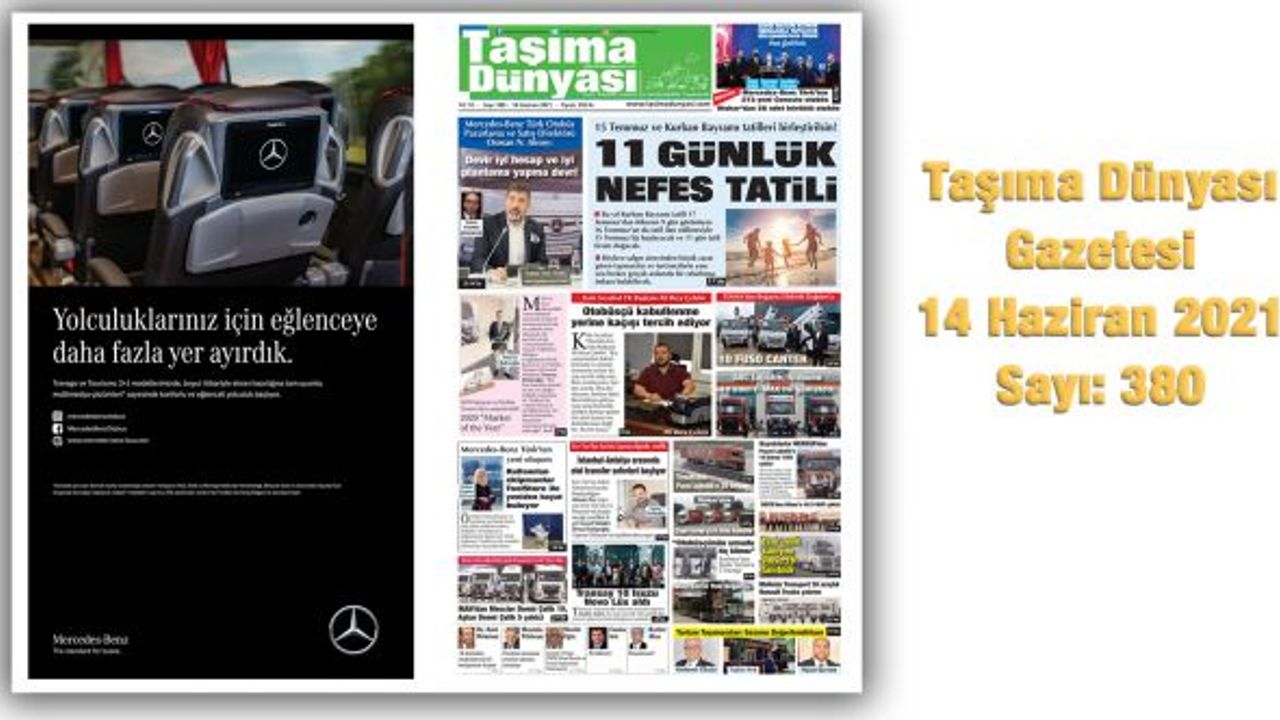 Taşıma Dünyası Gazetesi 14 Haziran 2021 Sayısını PDF Formatından Okuyabilirsiniz