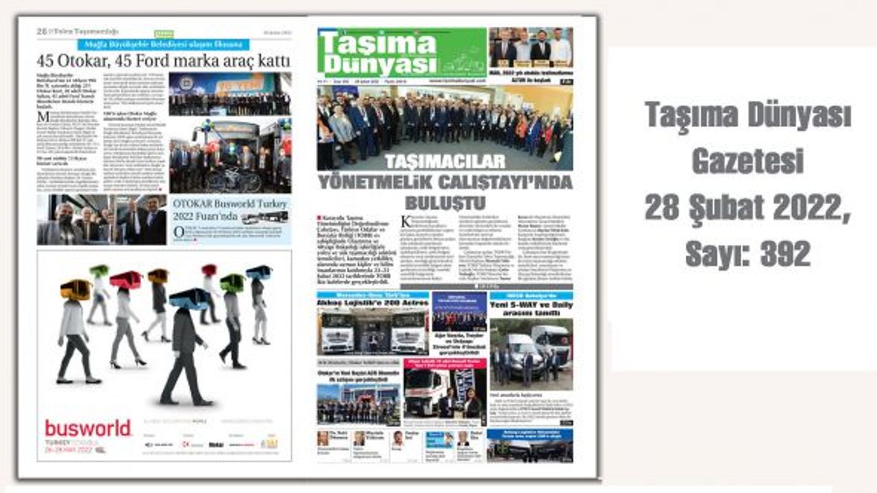 Taşıma Dünyası Gazetesi 28 Şubat 2022 Sayısını PDF Formatından Okuyabilirsiniz