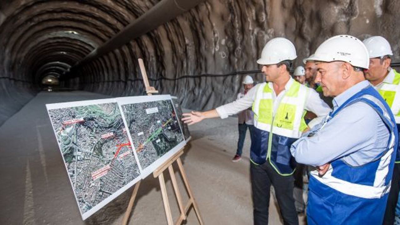 1 milyar 150 TL yatırımla inşası süren İzmir’in en uzun tünelinde yoğun tempo