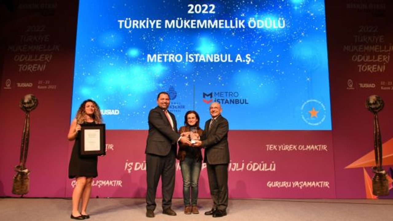 İBB iştiraki Metro İstanbul’a Mükemmellik Ödülü