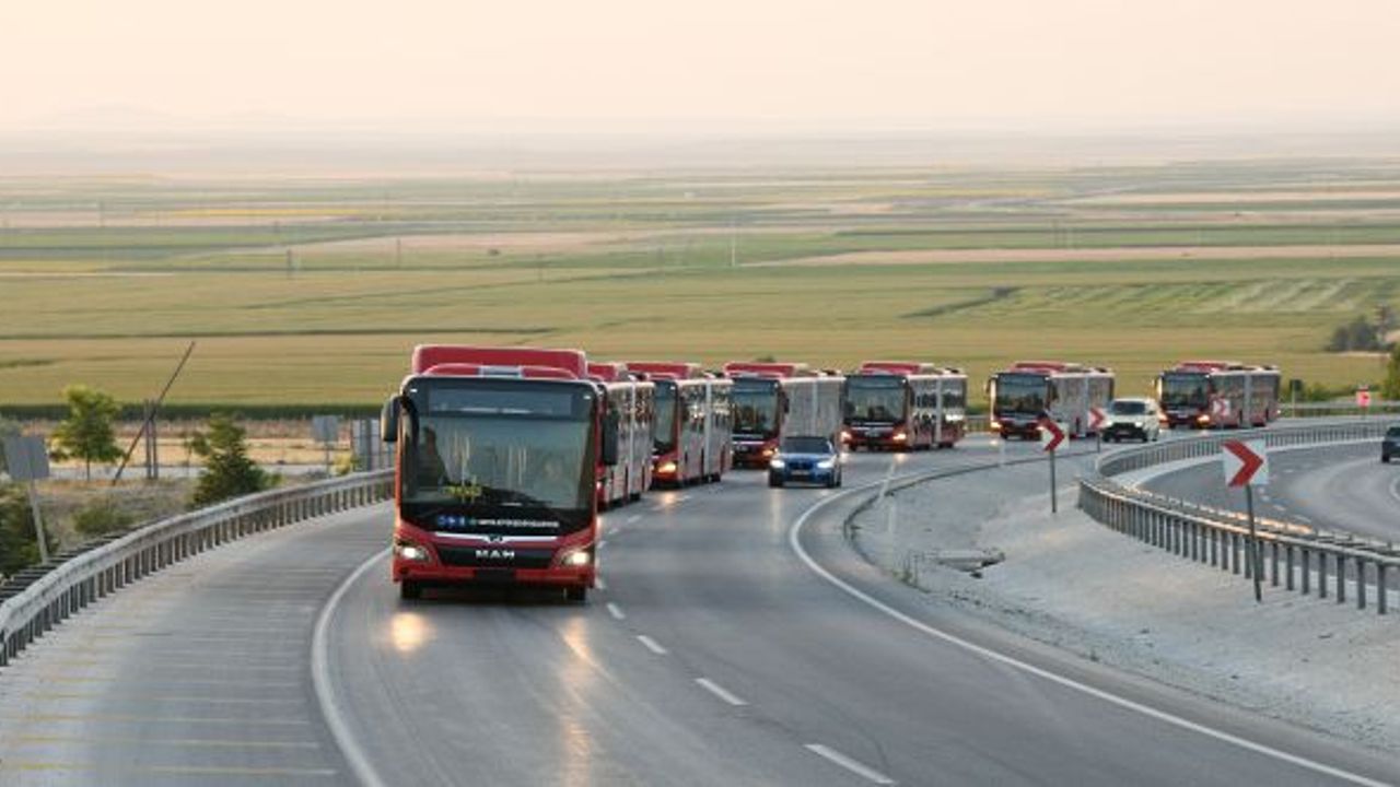 8 körüklü MAN otobüs daha Konya’ya geldi