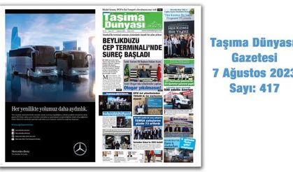 Taşıma Dünyası Gazetesi 7 Ağustos 2023 tarihli ve 417. sayısını PDF Formatından Okuyabilirsiniz