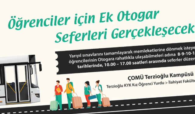 Öğrenciler için ek otogar seferleri düzenlenecek