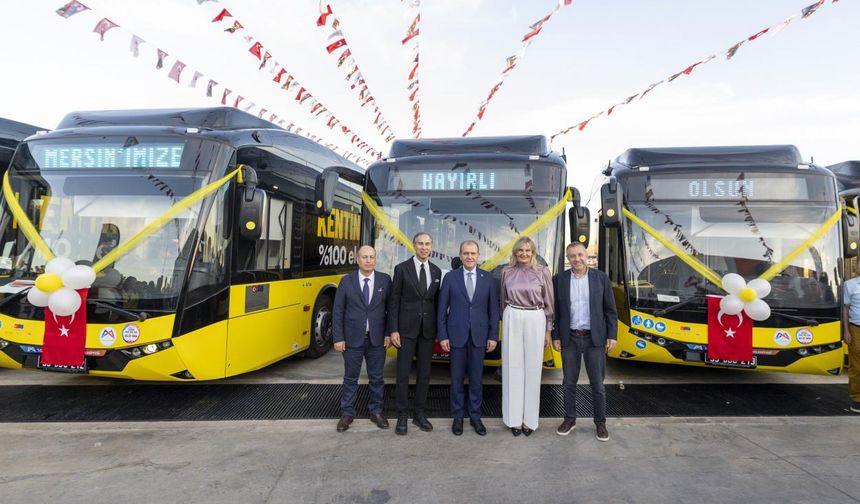 18 elektrikli otobüs MERSİN yollarında