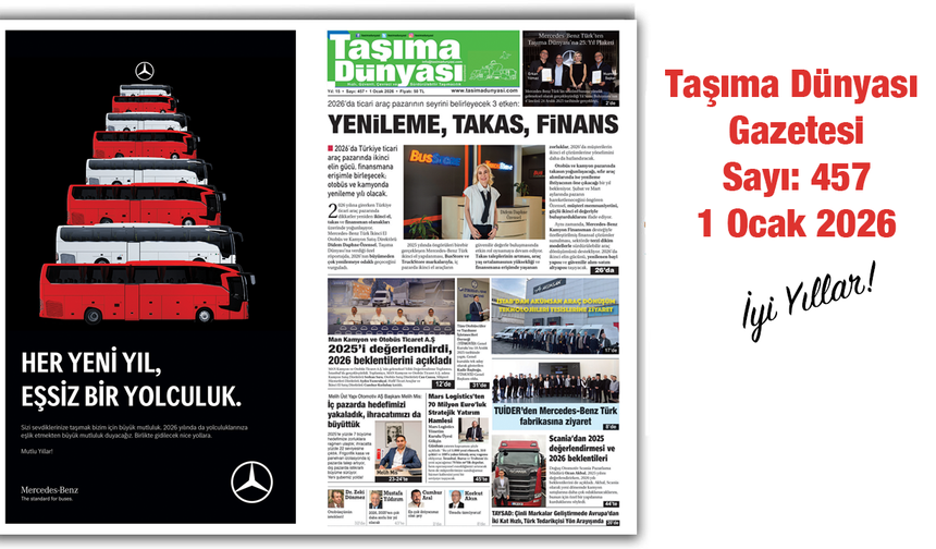 Taşıma Dünyası Gazetesi 1 Ocak 2026 tarihli 457. sayısını PDF Formatından Okuyabilirsiniz