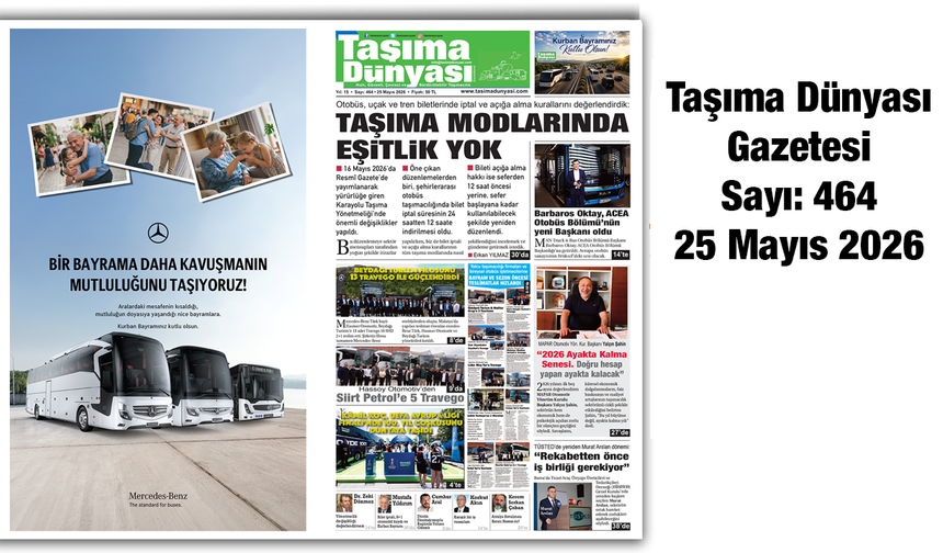 Taşıma Dünyası Gazetesi 25 Mayıs 2026 tarihli 464. sayısını PDF Formatından Okuyabilirsiniz