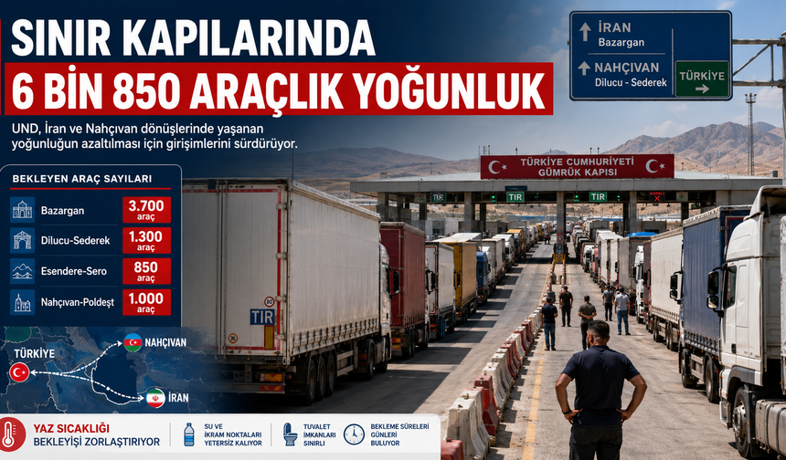Sınır Kapılarında 6 Bin 850 Araçlık Yoğunluk