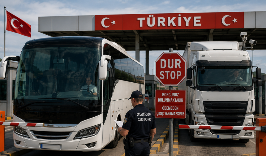 Otoyol borcu olan yabancı plakalı araç sınırdan çıkamayacak