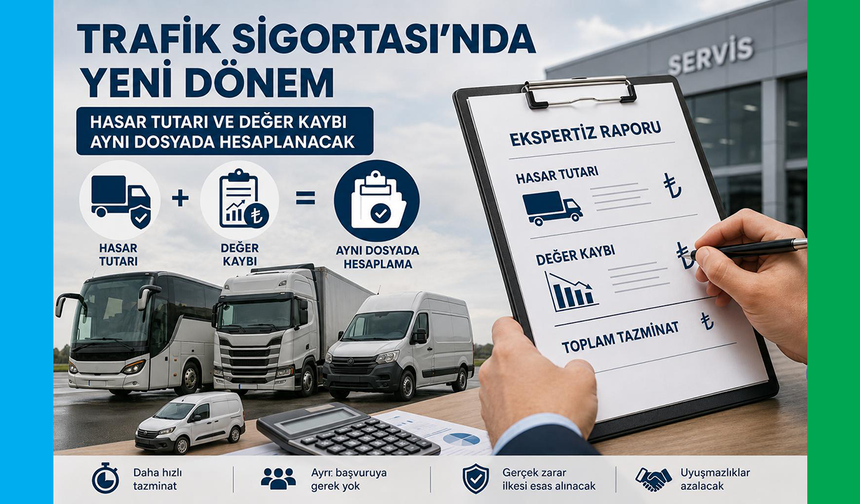 Trafik Sigortasında Yeni Dönem: Hasar ve Değer Kaybı Aynı Dosyada Hesaplanacak