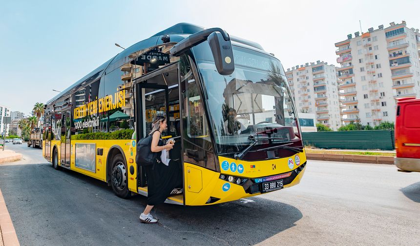 Mersin’de elektrikli otobüslere vatandaşlardan tam not