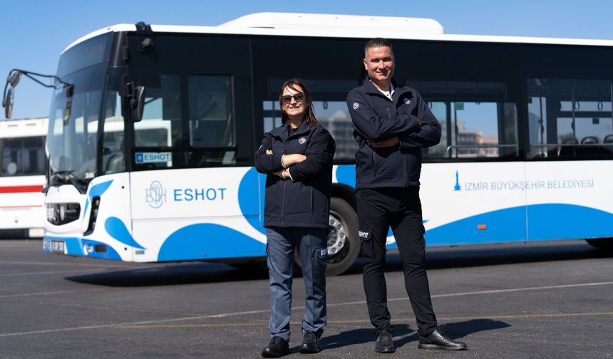 ESHOT şoförleri yeni görünümüyle İzmir yollarında