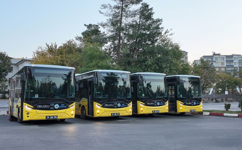 Siirt Belediyesi Allison şanzımanlı 14 yeni Isuzu Novociti Life midibüsleri filosuna dahil etti
