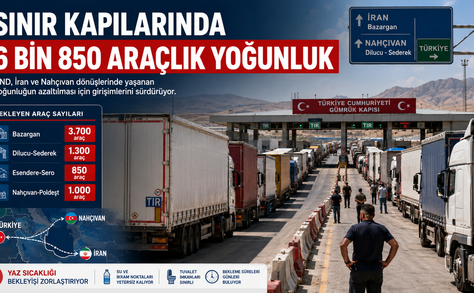 Sınır Kapılarında 6 Bin 850 Araçlık Yoğunluk