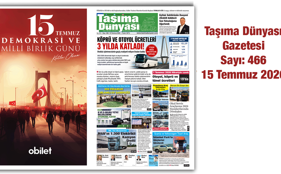 Taşıma Dünyası Gazetesi’nin 466. Sayısını PDF Formatında Okuyabilirsiniz