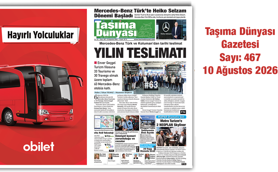 Taşıma Dünyası’nın 467. Sayısı Yayında: Otobüs Sektörünün Gündemi Bu Sayıda