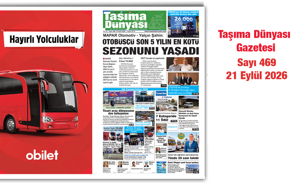 Taşıma Dünyası Gazetesi’nin 469. sayısı yayımlandı