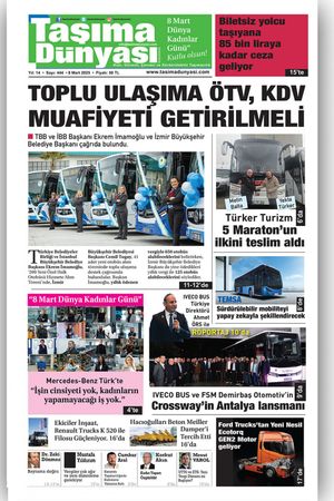 Taşıma Dünyası Gazetesi - 08.03.2025 Manşeti