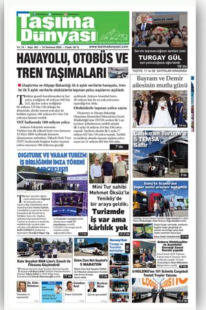 Taşıma Dünyası Gazetesi - 14.07.2025 Manşeti