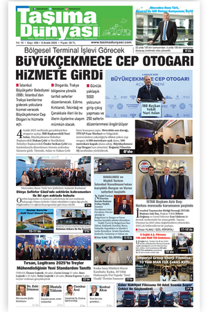 Taşıma Dünyası Gazetesi 8 Aralık 2025 tarihli 456. sayısını PDF Formatından Okuyabilirsiniz