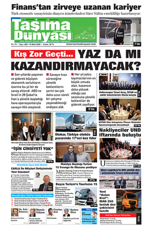 Taşıma Dünyası Gazetesi 18 Mart 2026 tarihli 460. sayısını PDF Formatından Okuyabilirsiniz
