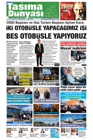 Taşıma Dünyası Gazetesi’nin 470. sayısı yayımlandı